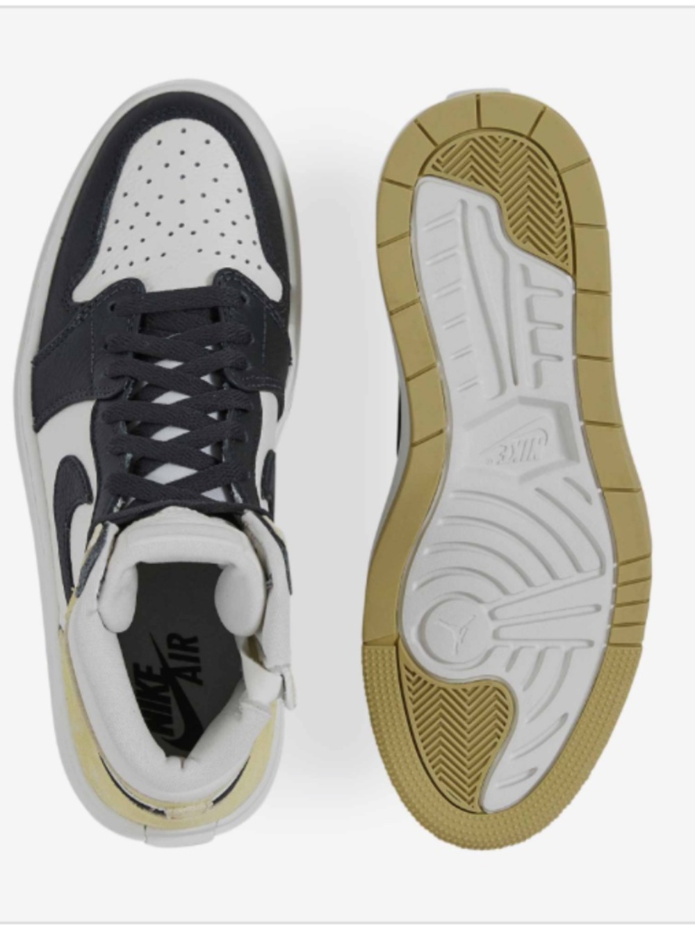 Jordan 1 Elevate High Beige Black Toe (Women's) - UK 5.5 and US 8W